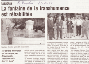 fontaine transhumance- bourgade réhabilitée-article